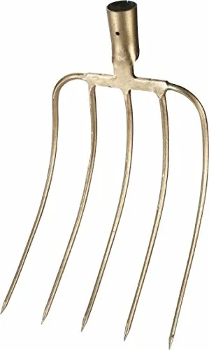 Triuso Dunggabel mit 5 Zinken - Perfekte Mistgabel für den Garten - Gartengabeln - Robuste Dunggabel mit 5 Zinken, ideal zum Umgraben und Belüften von Kompost oder Erde.