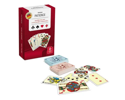 ASS 22570090 Senioren Patience - Extra große Eckzeichen - Spielen & Raten: Senioren Patience mit besonders gut lesbaren Karten und extra großen Eckzeichen für ein entspanntes Spielerlebnis unterwegs.