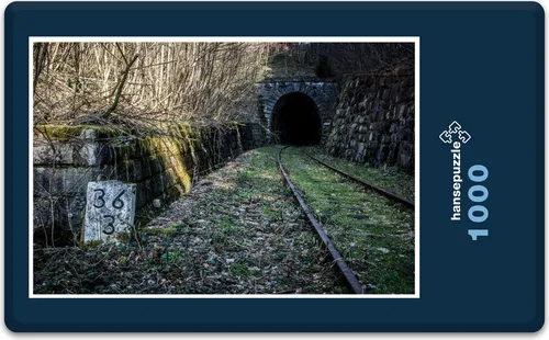 hansepuzzle 13306 - Eisenbahn-Tunnel Puzzle, 1000 Teile, Orte, 60,0 x 46,0cm mit hochwertiger Aufbewahrung, Kartonbox & Beutel