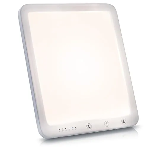 CSL Tageslichtlampe 10000 Lux dimmbar – LED Lichttherapie für Schreibtisch