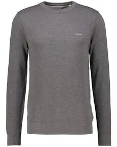 Gant Rundhalspullover COTTON PIQUE C-NECK - Strickpullover aus hochwertiger Baumwolle, bietet hohen Tragekomfort und vielseitige Kombinationsmöglichkeiten für jeden Anlass.