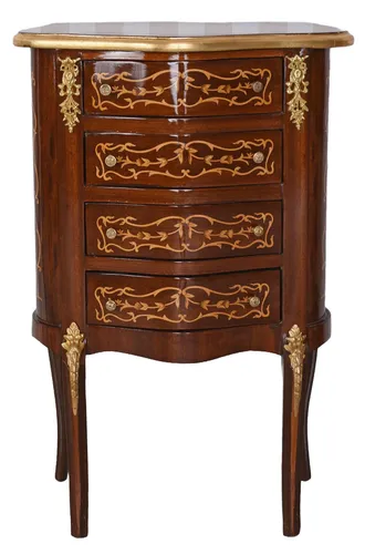 Produktbild Barock Kommode Intarsien & Messing – Versailles Stil 118 cm RESTPOSTEN!!