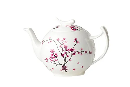 Teekanne Bone China Cherry Blossom 1,5l in weiß von TeaLogic - White Cherry