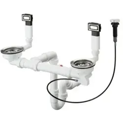 hansgrohe Ab- und Überlaufgarnitur D15-11 für Doppelbecken