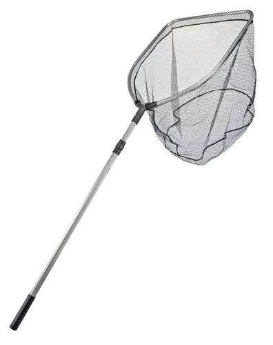 Haushalt Netzkescher Profi Alugriff 215cm geteilt - Camping-Zubehör mit einem stabilen Teleskopstiel bis 2,15 m, ideal zum Angeln oder Teichreinigung. Netzöffnung 60x50 cm aus robustem Nylon.
