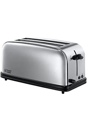 Russell Hobbs Toaster Victory Long Slot 4S 23520-56 - Toaster mit extra langen Schlitzen für 4 Scheiben, ideal für große Brote. Mit Auftau- und Brötchenwärmfunktion für vielseitigen Genuss.