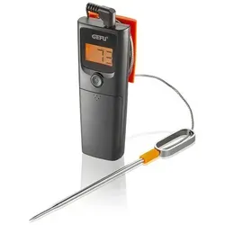 GEFU Grillthermometer CONTROL - smartes Bratenthermometer mit LCD Temperaturanzeige - Bratenthermometer für präzises Grillen und Braten, mit schneller Reaktionszeit und Smartphone-App für optimale Garung von 7 Fleischsorten.