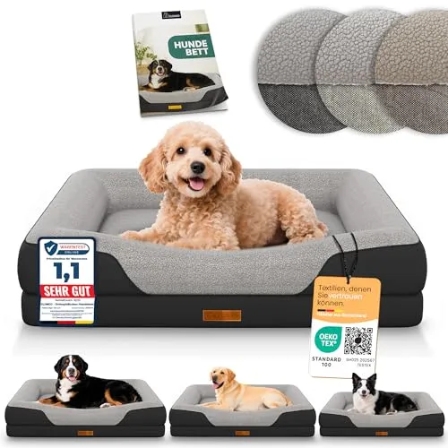 ELONEO Orthopädisches Premium Hundebett in schwarz von Eloneo