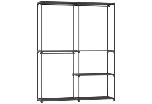 furnicato Kleiderschrank Tragbarer 142x43x185 cm Schwarz