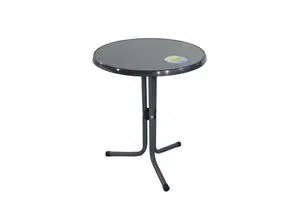 greemotion Bistrotisch Rund Schwarz - Wetterfester Balkontisch mit Metall-Dreibein - Esstische: Moderner runder Beistelltisch für Garten, Terrasse oder Balkon, robust und wetterfest, ideal als kleiner Ess- oder Kaffeetisch.