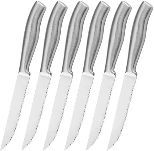 ischetao Steakmesser Set 6-teilig – Rasiermesserscharf und Ergonomisch