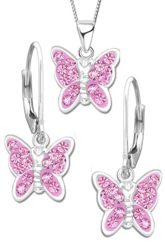 Limana Schmuckset Mädchen – 925 Sterling Silber Ohrringe und Kette mit Schmetterling - Schmuck-Sets für Mädchen, ideal als Geschenk zu Anlässen wie Geburtstagen oder Weihnachten, verziert mit funkelnden Zirkonia-Steinen für einen strahlenden Auftritt.