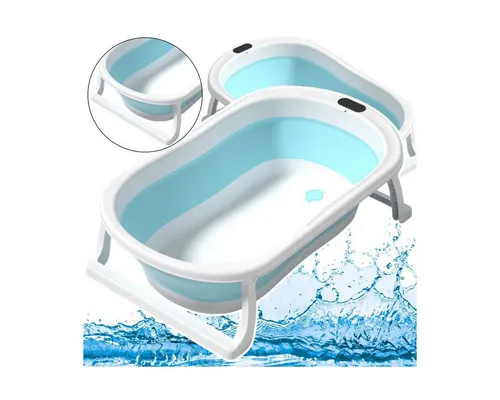 Wisam Faltbare Babybadewanne Blau – Rutschfest und Praktisch