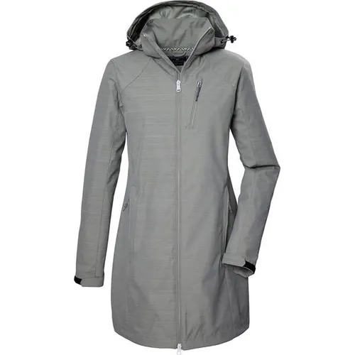 KILLTEC Damen Softshellparka KOS 57 WMN, Wasserabweisend, Gr. 42, helloliv - Funktionsjacken, wasserabweisender und atmungsaktiver Parka mit abnehmbarer Kapuze, ideal für kühle Sommertage.