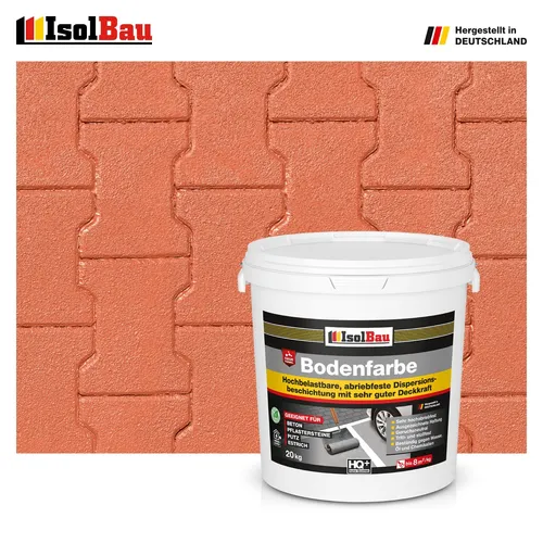 Bodenfarbe Betonfarbe Ziegelrot 20 kg Bodenbeschichtung Fußbodenfarbe RAL Farbe