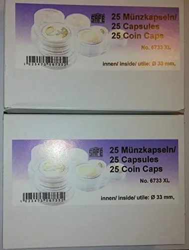 SAFE Münzkapseln 33mm, 50 Stück