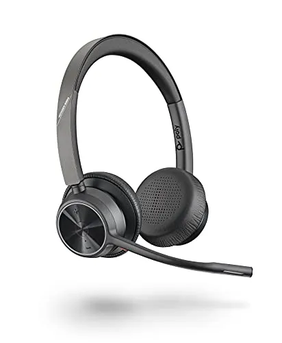 Plantronics Poly Voyager 4320 UC - Schnurloses Bluetooth-Headset mit Noise Cancelling und 24 Stunden Akkulaufzeit, ideal für hybrides Arbeiten und Videokonferenzen