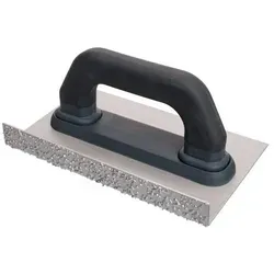 Hufa HM-beschichtete Schleifkelle 210x130x85 mm Korn 36 - Zubehör für Elektrowerkzeug, ideal für Fliesenleger und Heimwerker, mit Softgriff für besseren Halt und einfache Handhabung.