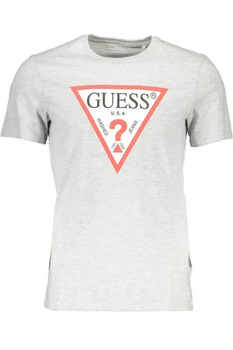 GUESS JEANS T-Shirt Graues Herren T-Shirt: Schmaler Schnitt, Rundhals &