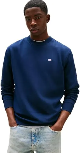 Tommy Jeans Herren Sweatshirt Regular Fit - Sweatshirt für Herren in Blau (Dark Night Navy), nachhaltig produziert aus Baumwolle, ideal für stilvolle Freizeitlooks.