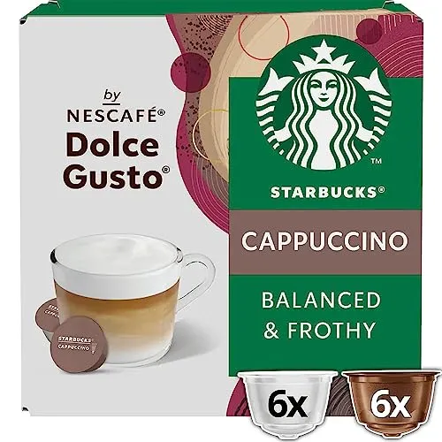 Starbucks Dolce Gusto Kompatible Kapseln (Cappuccino, 12 Kapseln (6 Kaffee + 6 Milch))