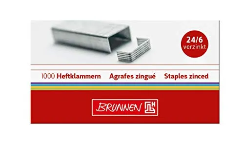 Brunnen 1020611 Heftklammern 24/6 (verzinkt, 1000 Stück)