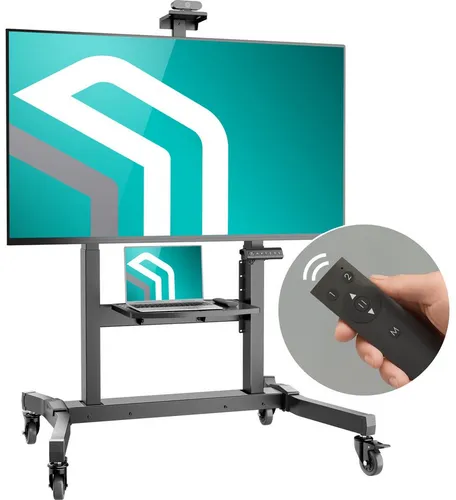 ONKRON TV-Ständer TS1991E-B für 50-100 Zoll TVs - TV-Halterungen mit elektrischem Lift-System, höhenverstellbar von 1130 bis 1600 mm und bis 120 kg belastbar. Ideal für Heimkino oder Präsentationen, inklusive Fernbedienung für komfortable Anpassungen.