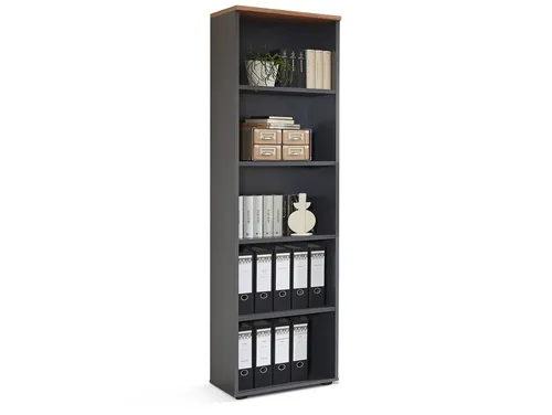 Büroregal MAILAND 45x197x38cm - Offenes Regal für Bücher - Praktisches offenes Regal mit 5 Fächern, ideal für die übersichtliche Aufbewahrung von Büchern und Akten. Maximale Tragkraft je Fach: 5 kg. Perfekt für gewerbliche Lagerung und Büroorganisation.