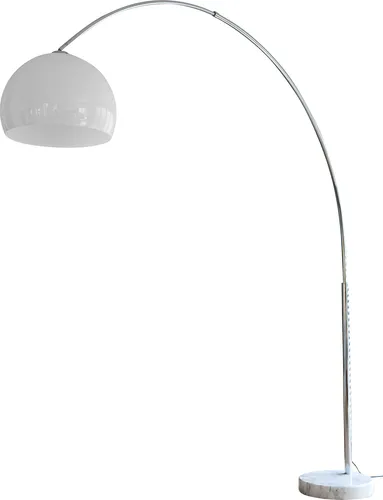 SalesFever Bogenlampe XXL 230 cm - Stehleuchten mit höhenverstellbarem Bogen und echtem Marmorfuß für stilvolles Lounge-Design im Retro-Stil der 60er und 70er Jahre.