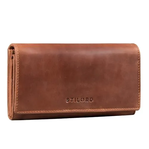 STILORD Marquesa Geldbörse für Damen - Vintage Leder mit RFID- und NFC-Schutz, elegantes Design in großer Geschenkbox, ideales Geschenk für modische Damen
