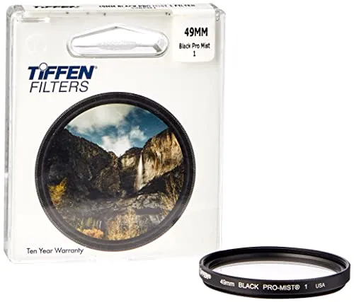 Tiffen 49MM BLACK PRO-MIST 1 Filter - Farbfilter zur Kontrolle von Highlight-Flares, reduziert Kontrast und erzeugt einen sanften
