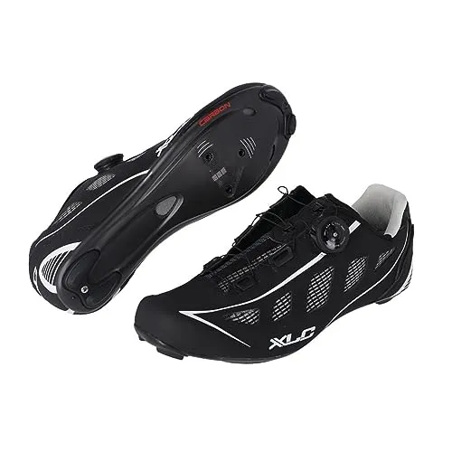 XLC Road-Shoes CB-R08 schwarz Gr. 38 - Fahrradschuhe mit ultra leichter Carbon-Sohle für optimale Leistung. Ergonomische Passform, praktischer Drehverschluss und atmungsaktives Material sorgen für Komfort und Kontrolle auf der Straße.