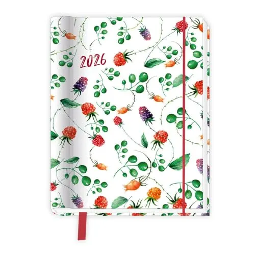 TRÖTSCH Taschenkalender A6 Wire-O Motiv Früchte 2026 - Bücher: Praktischer Terminkalender mit fruchtigem Design und zusätzlichen Postkarten für kreative Grüße.