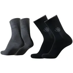 bugatti Basicsocken 6762461046 bugatti Herren 4er Pack Logo + uni basic schwarz, jeans melange schwarz 43-46
