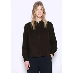 STREET ONE STUDIO Langarmbluse in Cord-Optik - 38 EU - Blusen in unifarbenem Design aus 100% Baumwolle, pflegeleicht und ideal für einen lässigen Look. Die Langarmbluse bietet einen eleganten Stehkragen und einen klassischen Schnitt.