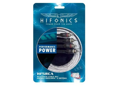 Hifonics HF-5RCA 5m Stereo Cinchkabel 2-fach geschirmt 2-Kanal-Audio Kabel