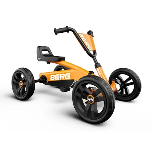 BERG Buzzy Orange - Stabiler Gokart für Kinder - Tretfahrzeug für Kinder von 2 bis 5 Jahren, mit 4 Rädern für maximale Stabilität und EVA-Reifen für drinnen und draußen. Spaß garantiert, selbst bei Regen!