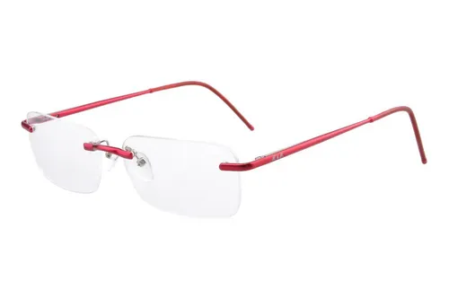 Edison & King Lesebrille Free - Randlose Aluminium Brille (Rot, +2,50 dpt) - Elegante randlose Lesebrille aus leichtem Aluminium mit Federscharnieren für höchsten Tragekomfort. Inklusive innovativer Bluelight-Protect-Technologie für brillante Sicht.
