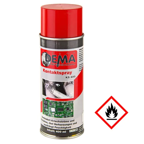 DEMA Kontaktspray PROFESSIONAL 400 ml - Schnellwirkender Kontaktreiniger - Sprühdose für Elektronik, Kontakte und Schalter. Vielseitig einsetzbar mit Korrosionsschutz für langlebige Funktionalität.