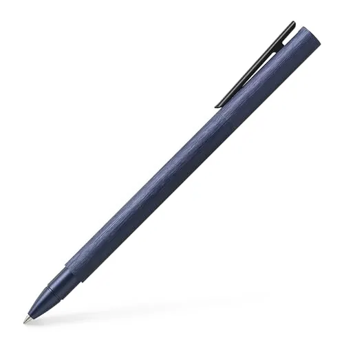FABER-CASTELL 146166 - Tintenroller Neo Slim Aluminium, dunkelblau - Schreibutensilien, minimalistisches Design aus eloxiertem Aluminium für ein elegantes Schreibgefühl und schnelltrocknende Mine für reibungsloses Schreiben.