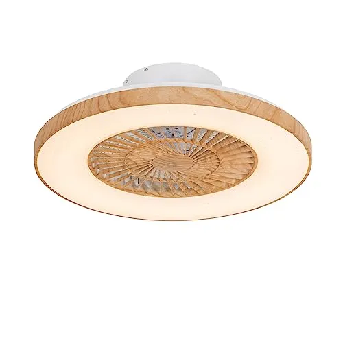 Qazqa Landhaus I Vintage Deckenventilator mit LED und Fernbedienung
