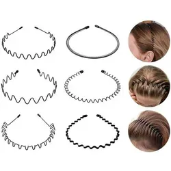 Metall Haarband Haarreifen Schwarz für Männer und Frauen – 6er Set - Vielseitige Metall Haarbänder für Männer und Frauen, ideal für Sport und Freizeit. Rutschfest und anpassbar, bieten sie optimalen Halt ohne Hautirritationen. Hochwertige Materialien sorgen für Komfort und Langlebigkeit.