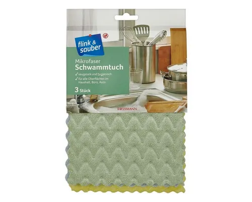 flink & sauber Schwammtuch, Schwammtücher Mikrofaser
