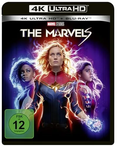 Vorbestellung: The Marvels - 4K Ultra HD + Blu-ray - Film-Highlight in 4K Ultra HD, FSK 12, mit deutscher und englischer Sprache, ideal für Marvel-Fans und Heimkino-Enthusiasten. Veröffentlichung am 17.10.2025.