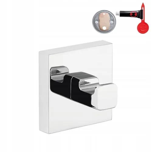 tesa DELUXXE Handtuchhaken – Kleben statt Bohren in silber von tesa