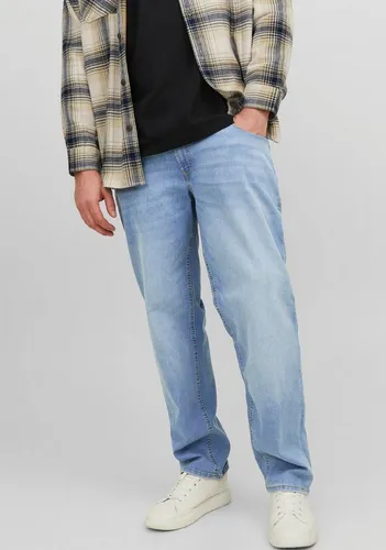 JACK & JONES PLUS JJIMIKE JJORIGINAL SQ 330 NOOS PLS - Blue Denim, 40W/34L - Wanderhosen im klassischen Five-Pocket-Design für zeitlose Eleganz; strapazierfähiger Denim mit Stonewash für einen lässigen, abgenutzten Look.