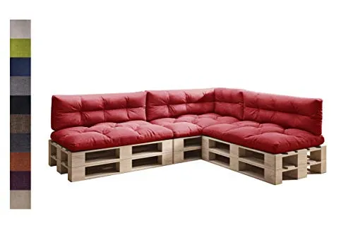 sunnypillow Palettenkissen 7er Set für Europaletten - Auflagen & Polster für Sofas – Verwandeln Sie Ihre Europalette in eine gemütliche Sitzlandschaft mit hochwertigen, wasserabweisenden Kissen für drinnen und draußen.