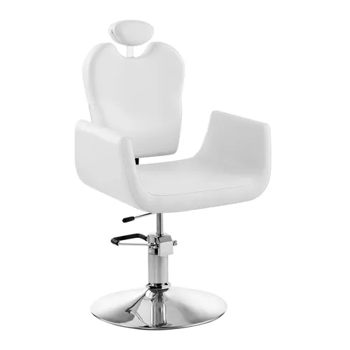 Physa Armlehnstuhl LIVORNO WHITE - Friseurstuhl & Kosmetikstuhl - Stuhl für Friseure und Kosmetiker, ergonomisch mit Kunstlederbezug, höhenverstellbar und 360° drehbar, ideal für maximalen Komfort und modernes Design in jedem Salon.