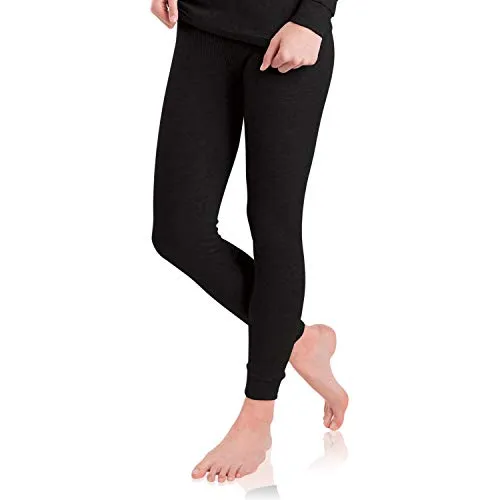 MT Damen Ski- & Thermohose - Winter Unterhose mit weicher Innenseite - Schwarz XL