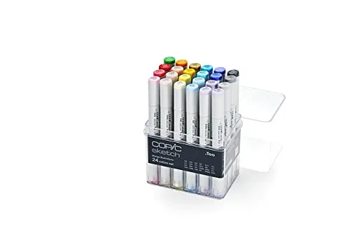 COPIC Marker 24er Set für Manga Illustrationen - Schreibutensilien mit 24 lebhaften Farben, perfekt für Manga-Illustrationen. Nachfüllbar und mit flexibler Pinselspitze für kreative Anwendungen.